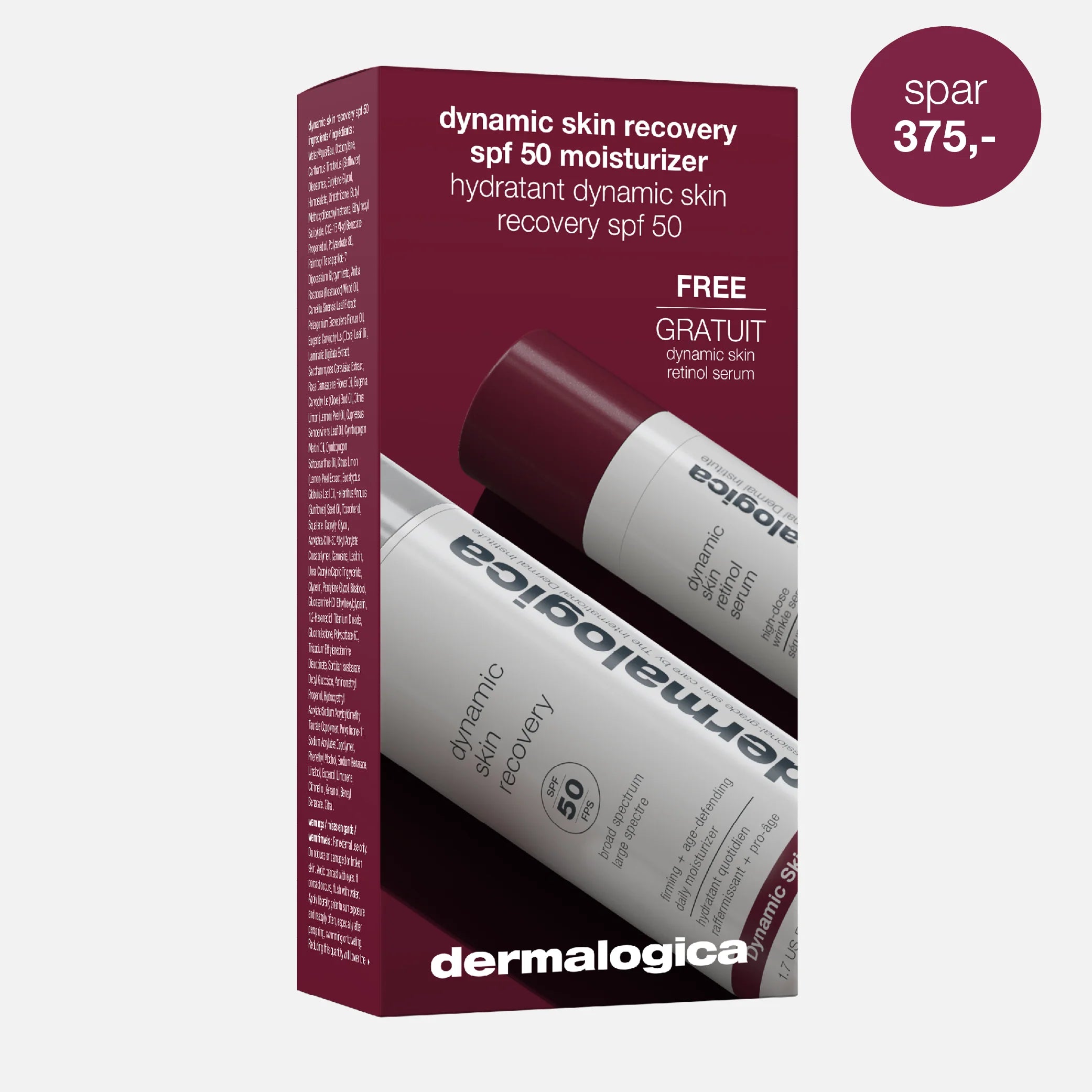 Dermalogica Dynamic Skin Recovery SPF50 + Free Dynamic Skin Retinol Se ...